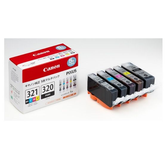 インクカートリッジ BCI-321 BK/C/M/Y +BCI-320 マルチパック BCI-321+320/5MP