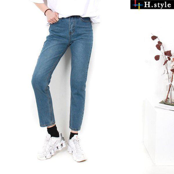 HスタイルKO8250デニムストレートパンツ/スラックス/ジーンズ/ビッグ/バンド/春/ストレート/ワイドレッグパンツ/フレア/ワイド