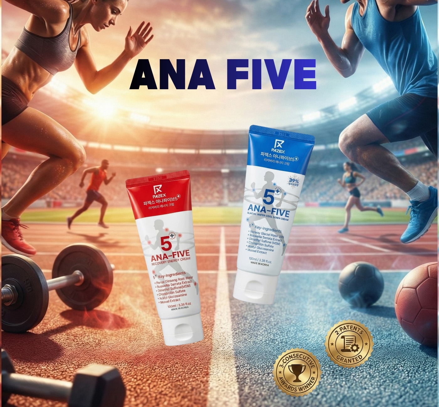 [公式] ANAFIVE スポーツ リカバリー ボディクリーム / 筋肉マッサージ & 成分補給