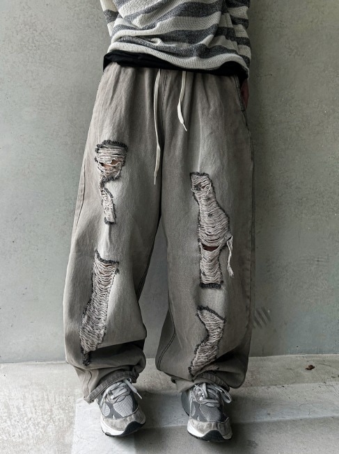 [COSYHARU公式]vintage ballon demage denim pants