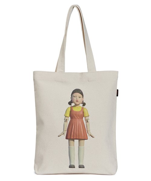 正規品 イカゲーム ヨンヒ エコバッグ [アイボリー] 男女兼用 軽量設計 実用性 デザイン性