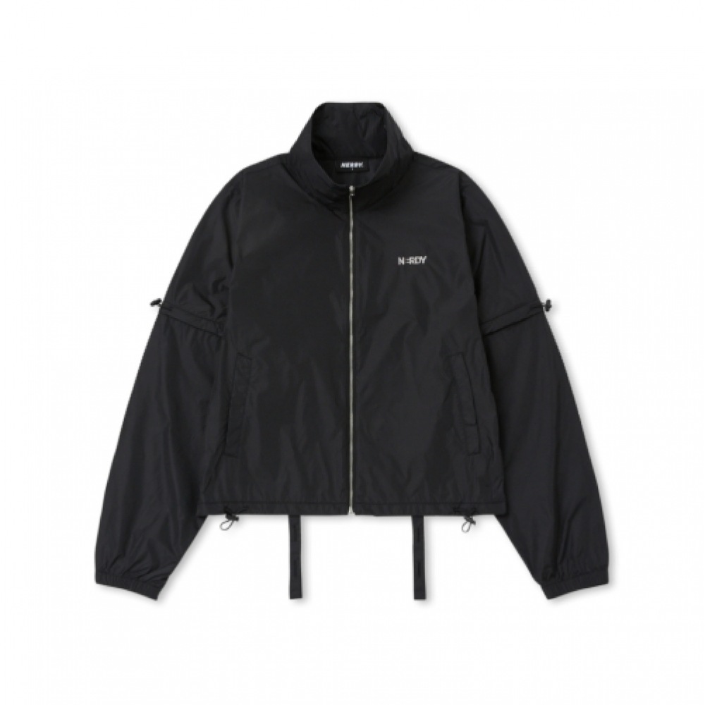 NERDY 女性用デタッチャブルスリーブウィンドブレーカーブラック
