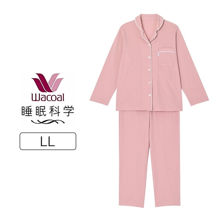 ワコール 睡眠科学 パジャマ 上下セット レディース 天綿 綿100％ 通気性 10分丈 10分袖 LL YDX525