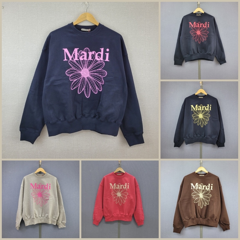 SWEATSHIRT FLOWERMARDI キュートで活動的なTOPS 韓国人気 - DARK COLOR系8種 7,812円