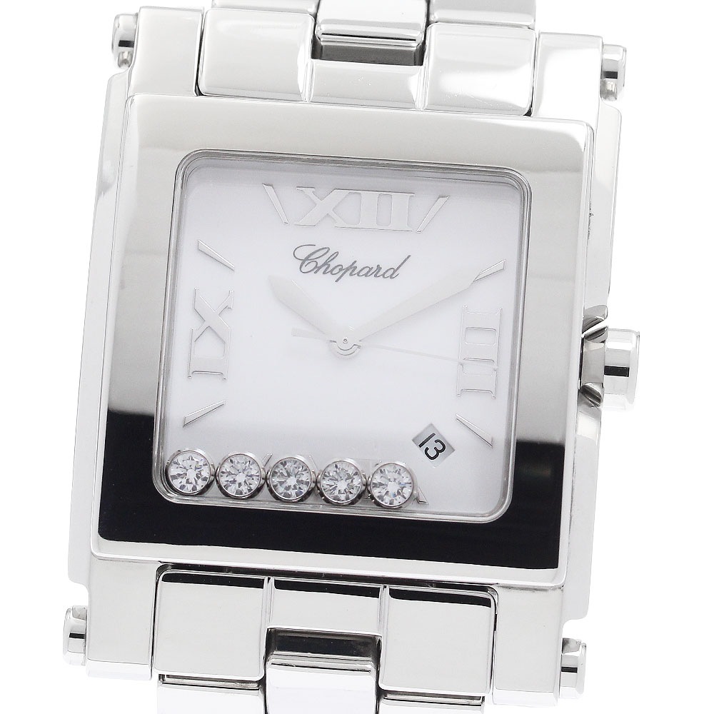 ショパール Chopard 8447 ハッピースポーツ XL デイト 5Pダイヤ クォーツ ボーイズ 良品 _963296【中古】
