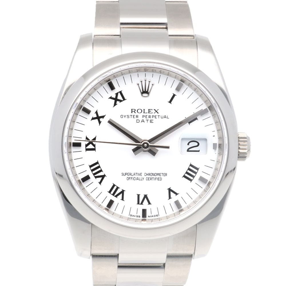 ロレックス デイト オイスターパーペチュアル 腕時計 ステンレススチール 115200 自動巻き 1年保証 ROLEX 中古
