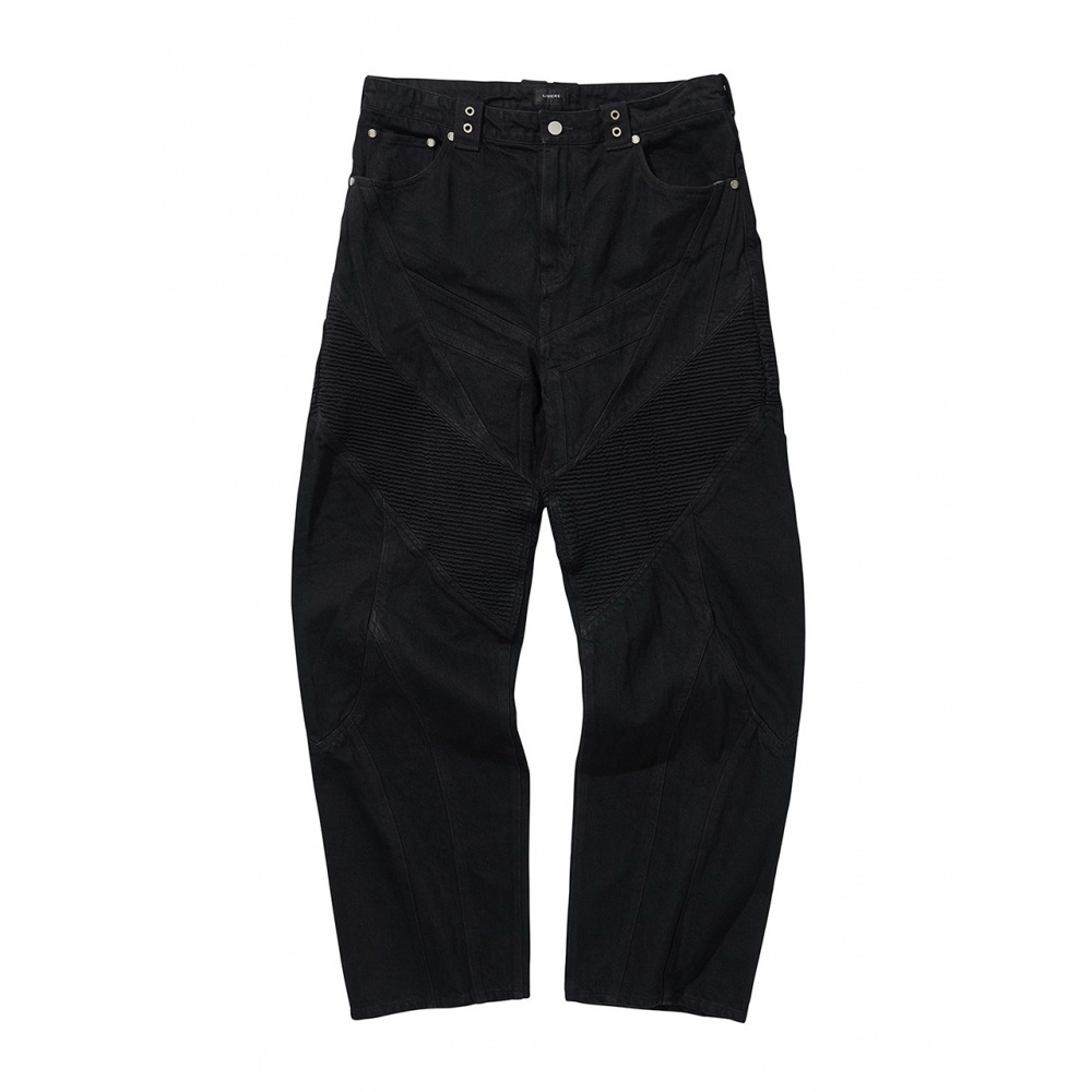 リビアコリアバイカーカッティングジーンズブラック