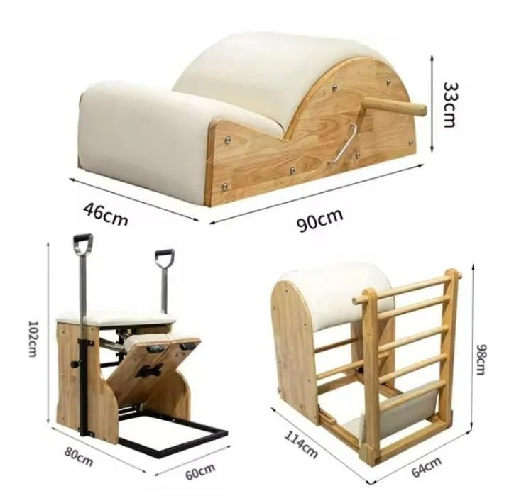 ボディピラティスリフォーマーセット3点セットバランスの取れたプロのヨガフィットネスピラティスマシンホームワークアウト用ベッドチェア機器 102,795円