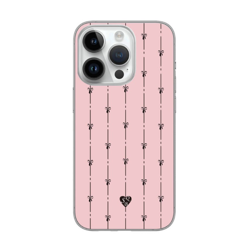 リボン ピンク ジェル ハードケース マックセーフ スマートフォン ケースiPhone 15