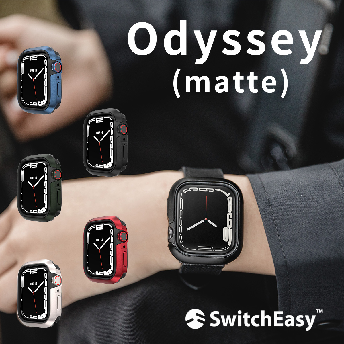 Apple Watch Series 8 7 45mm 対応 ケース 耐衝撃 アルミ × TPU 保護ケース シンプル Appleウォッチ 保護 カバー Odyssey SwitchEasy