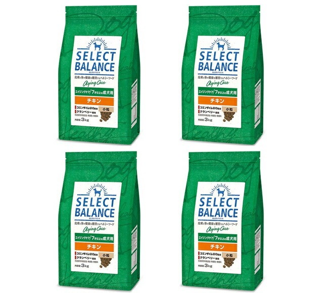 セレクトバランス エイジングケア チキン 小粒 ７才以上の成犬用 3kg 4個セット