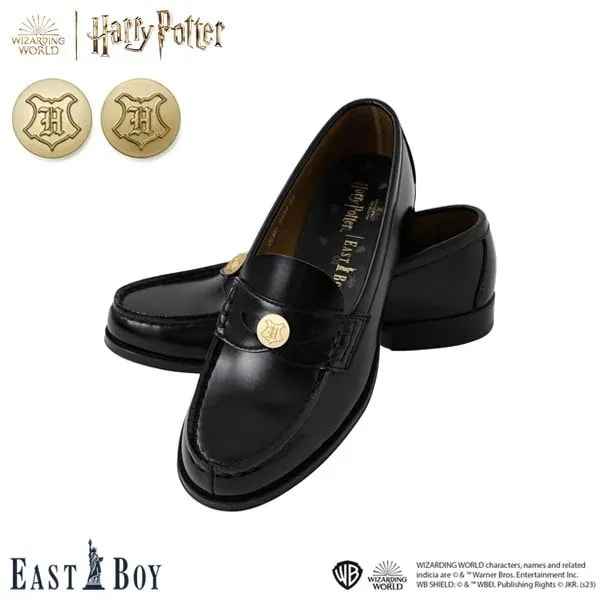 ハリーポッター ホグワーツ ローファー レディース 学生 ヒール 女子 黒 合成皮革 2E 日本製 HOGWARTS 3319434