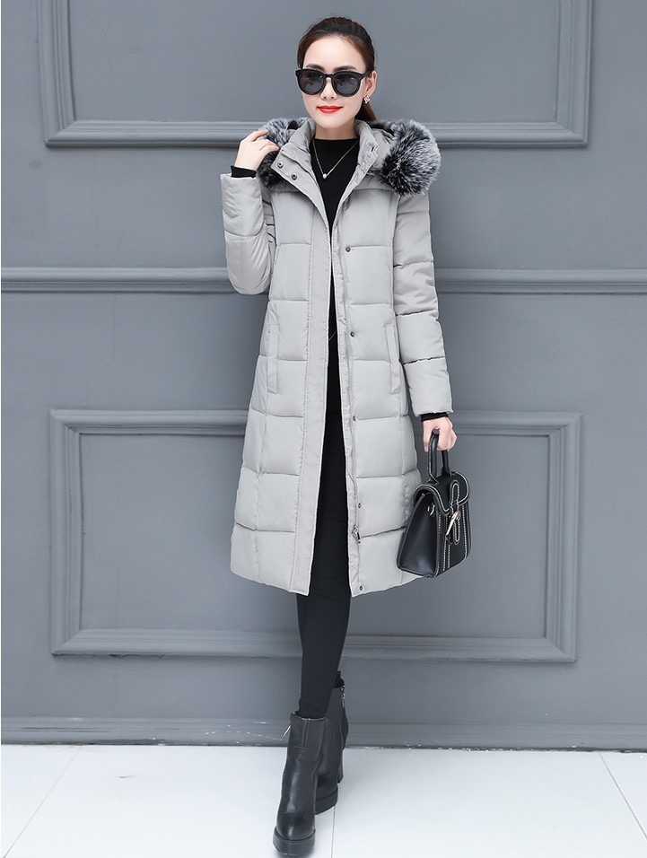 5109.ボアダウンロングコート（グレー）2019 春夏 sale アウター 美ライン おしゃれ オフィス ビジネス お出かけ 女子会 普段使い 通勤 通学