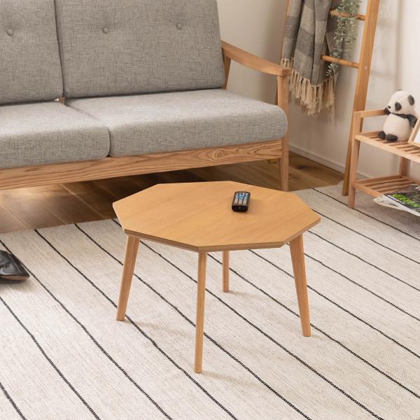 リビングテーブル 八角形 八角 オクタゴン センターテーブル ローテーブル おしゃれ 北欧 木製 シンプル カントリー調 天然木 ナチュラル カフェ風 使いやすい