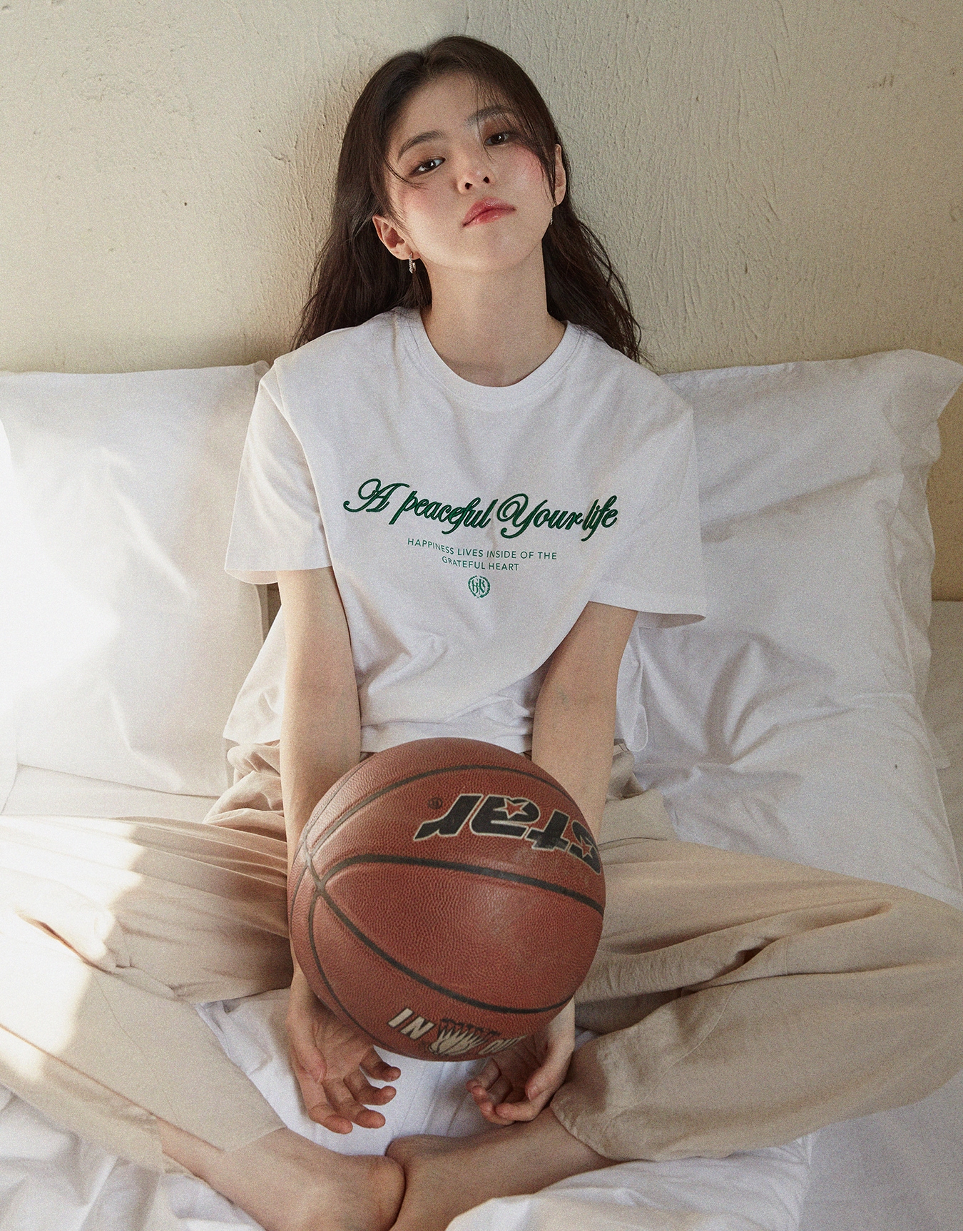 GIODANO ハンソヒ 着用 Premkum Think Jersey Crop tea 半袖Tシャツ