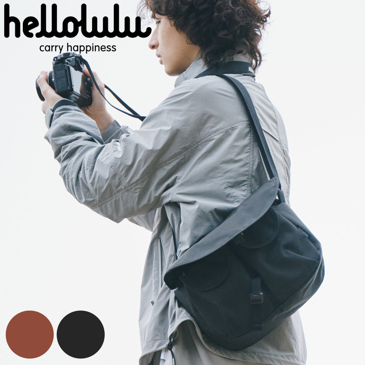 カメラバッグ Hellolulu Von 5L ハロルル ショルダー 一眼レフ カメラケース ショルダーバッグ 軽い 撥水加工 はっ水 バックル開閉式 仕切り付き ポケット付き カメラ小物