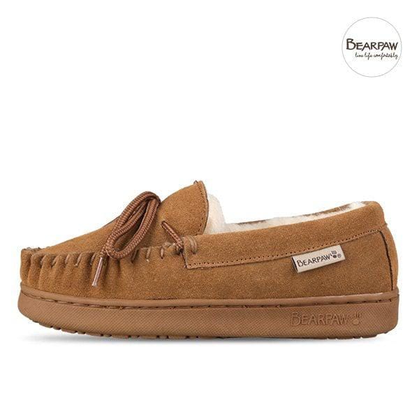 BEARPAW ジュニア レディース シープスキン モカシン 冬用 暖かい ローファー 1295Y-220