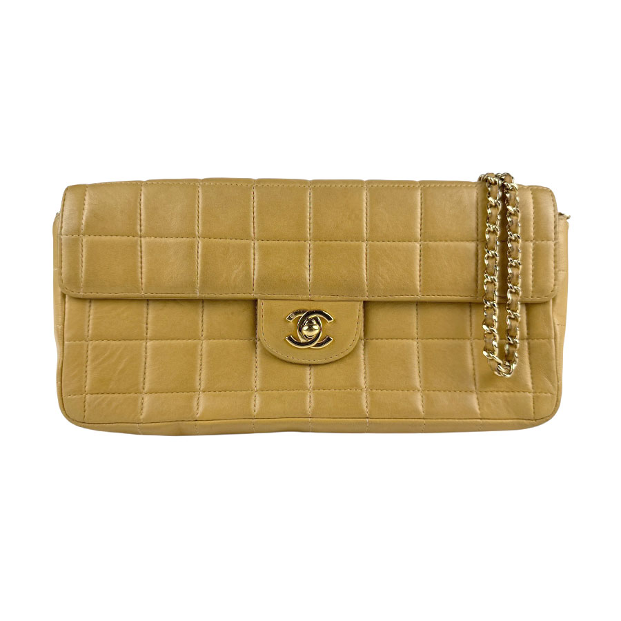 シャネル CHANEL ショルダーバッグ チョコバー レザー キャメル ゴールド レディース z6496 92,400円