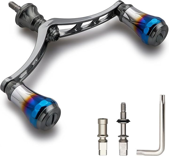 V3.0 80/98mm リール ハンドル 航空アルミ製 シマノ ダイワ 通用 スピニングリール Arch(ダークグレー(22STELLA/23AIRI, V4.0 - 98mm)