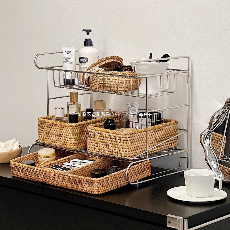 11 スキンケアマルチレイヤーストレージラック整理ラックデスクトップライトライトライトライト304ステンレス鋼感覚水カップストレージラックメイク r n1001-304ステンレス鋼貯蔵ラック（シン