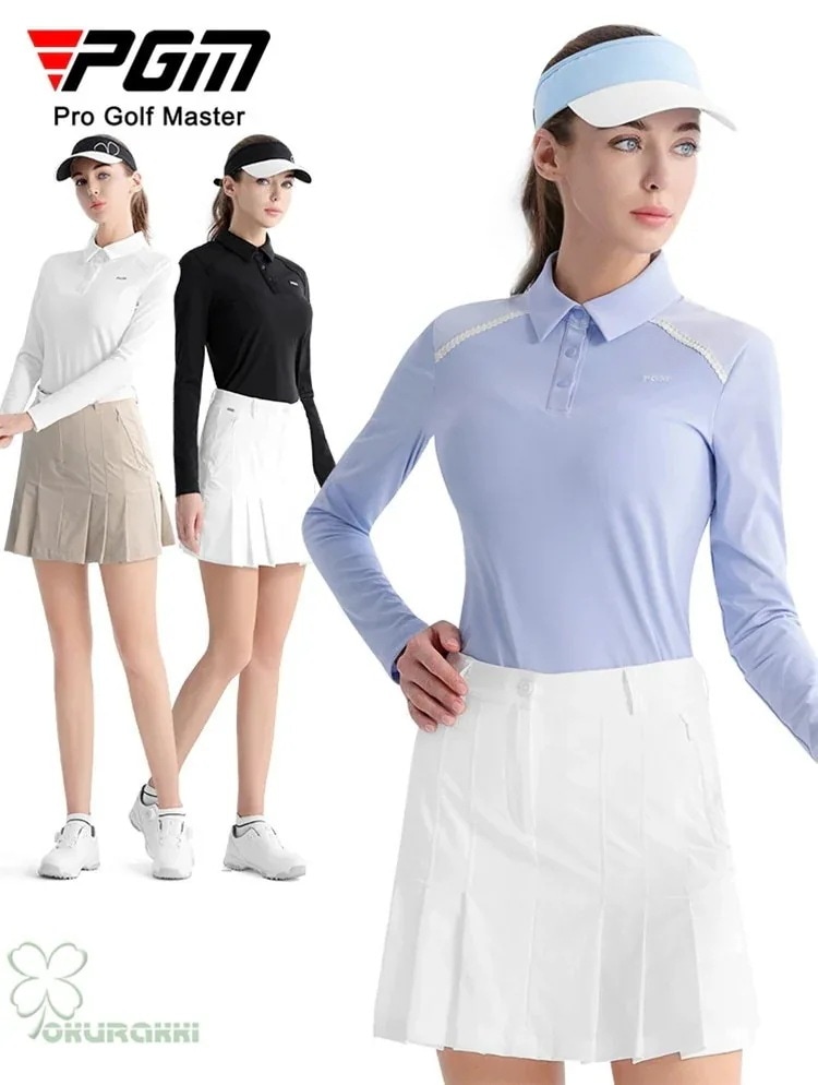 ゴルフ 長袖ポロシャツ ゴルフウェア シャツ レディース ポロシャツ 春夏 新作モデル2501gfnls23