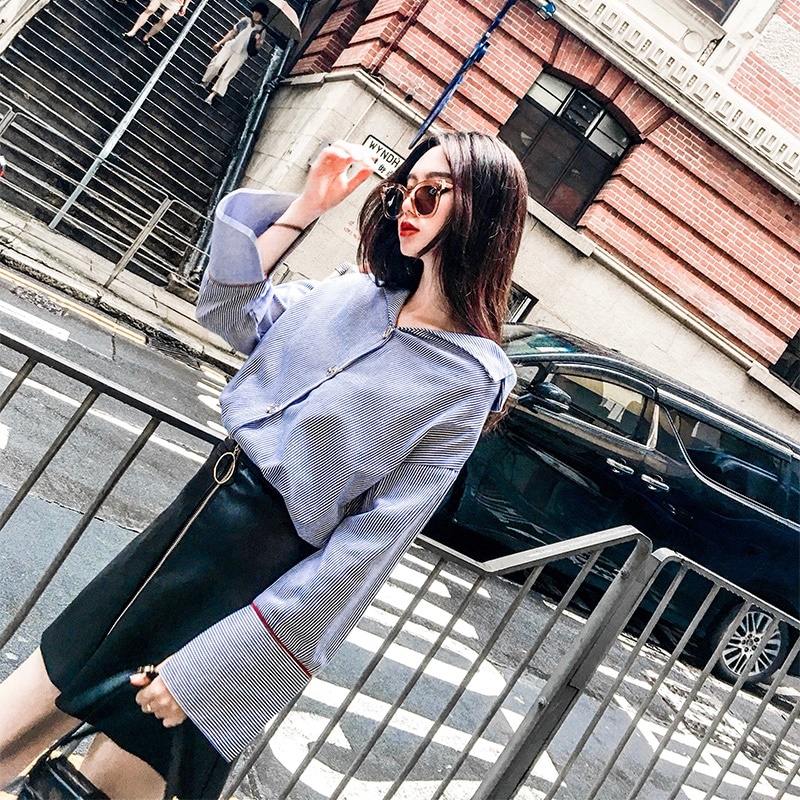 ストライプシャツ 大人 お出かけ ゆったり 抜け感 0459t