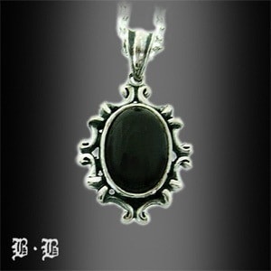 シルバー925ブラックスターペンダントネックレスバーニングブルハードでスタイリッシュに！