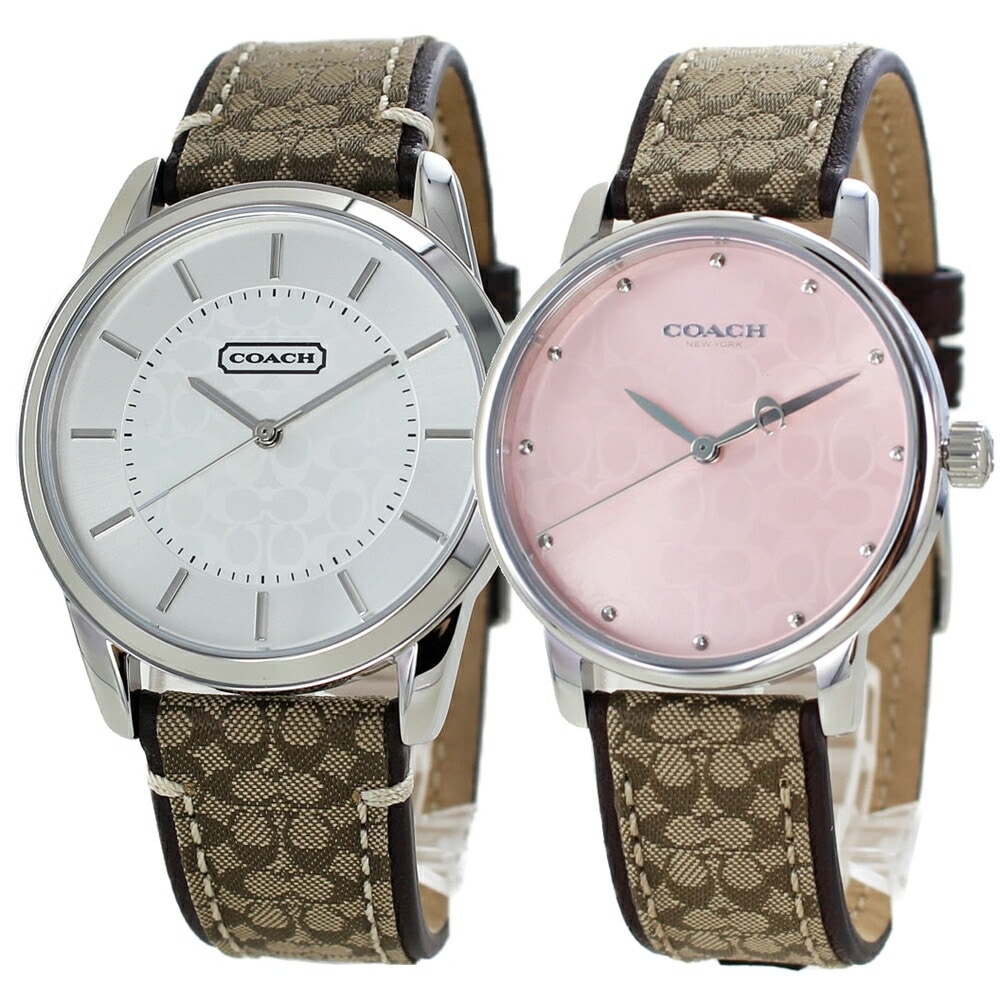 コーチ ペアウォッチ 腕時計 手表 おしゃれ シグネチャー柄 革のベルト 友達 プレゼント ペア カップル ペアギフト おすすめ 結婚祝い ブランド 大人 誕生日 結婚記念日 贈り物 ポイント消化 23,214円