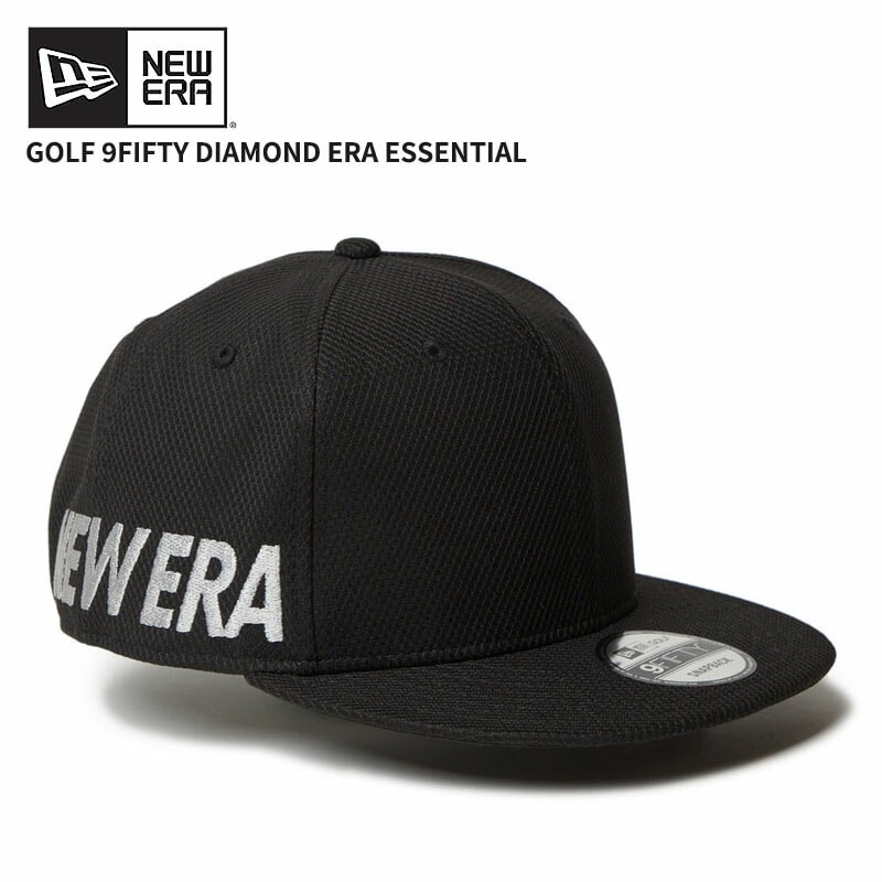 ニューエラ キャップ NEW ERA 9FIFTY Diamond Era Essential エッセンシャル ブラック ゴルフ 帽子 通気性 吸汗速乾 UVカット ユニセックス