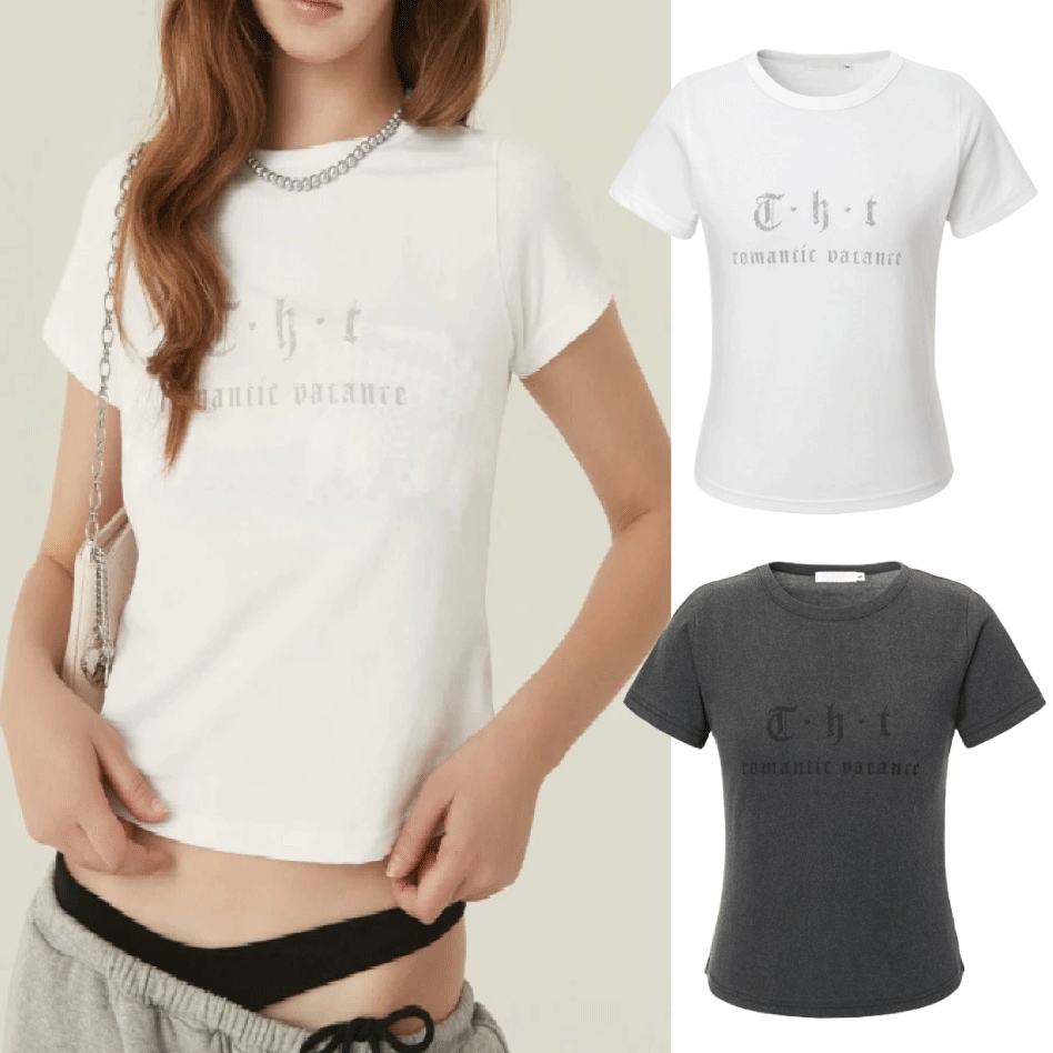 ガラスショーケース　25.5cm 欧米新型の暗い冷淡な個性長袖のtシャツ不規則なレディースブラック