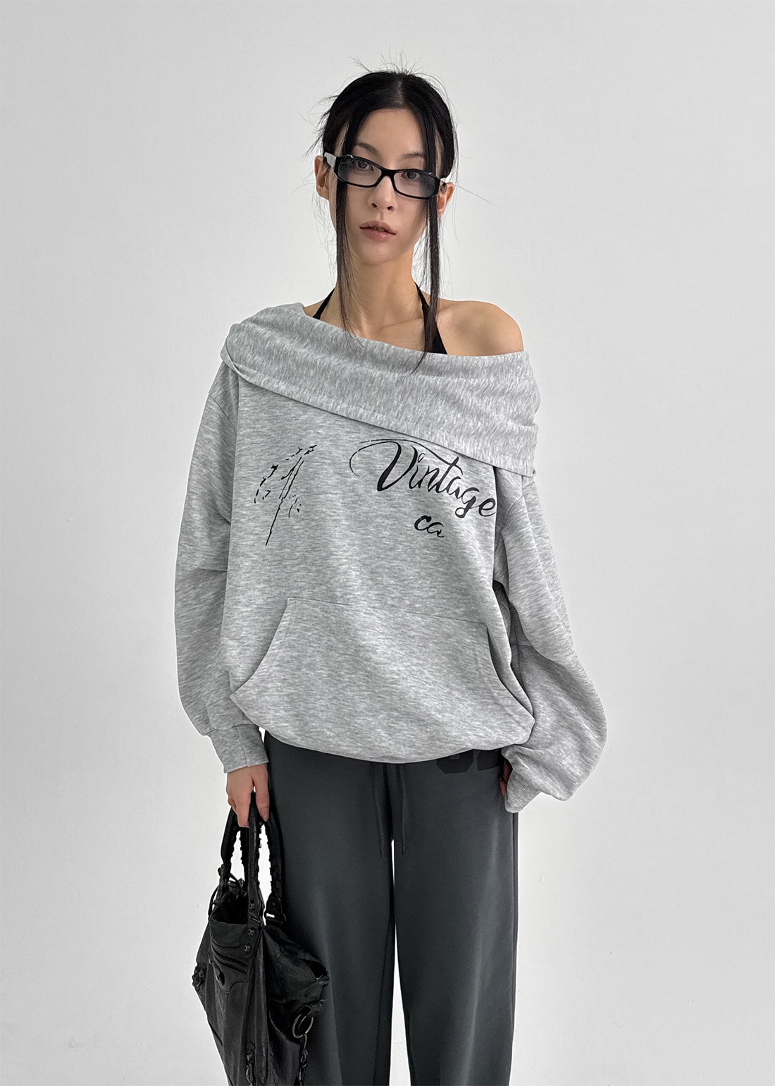 ラプトンカウルネックレタリングフードティー