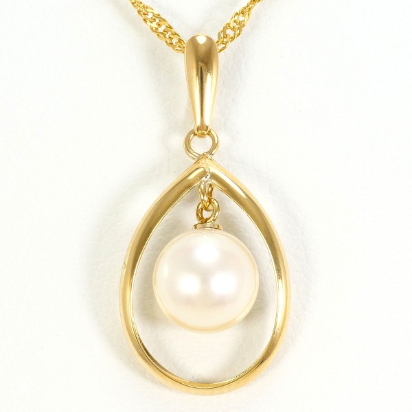 K18 18金 YG イエローゴールド ネックレス パール ジュエリー 中古