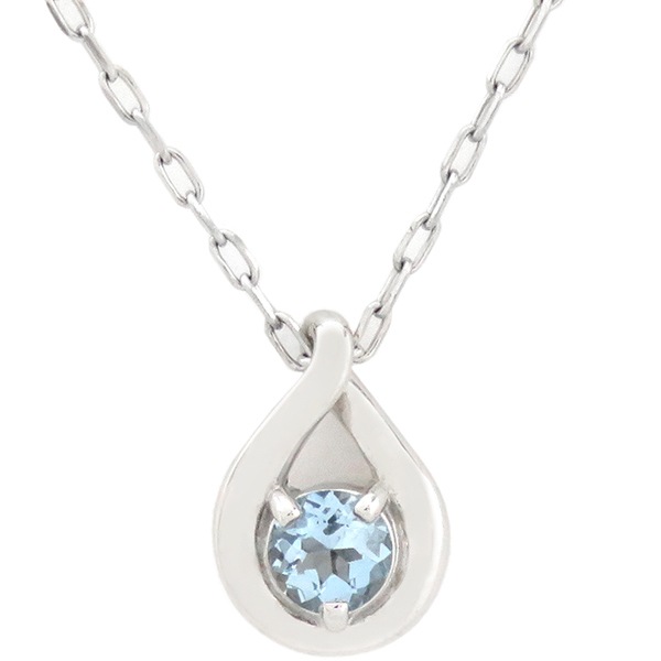 4℃ ネックレス アクアマリン ペンダント K18WG アクアマリン ホワイトゴールド 750WG 【箱】【中古】