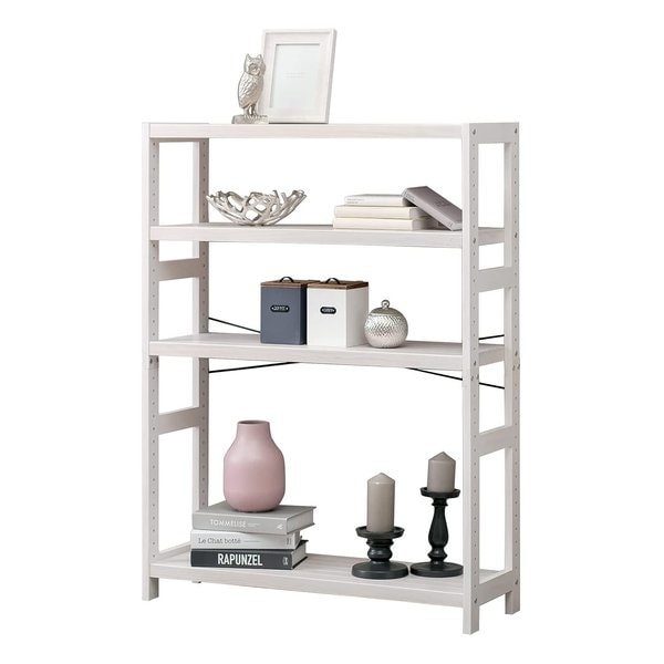 ラック ホワイトウォッシュ 4段収納 幅90×奥行30×高さ120cm MCC-6037WS 9,994円