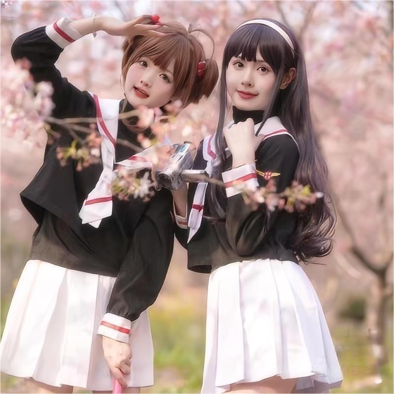 魔カード少女セーラー服百変小桜コスプレ女装長袖学生服帽子付き