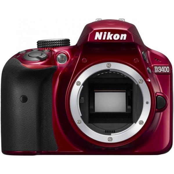 【中古】ニコン Nikon D3400 ボディー レッド D3400RD SDカード付きデジタル一眼レフカメラ