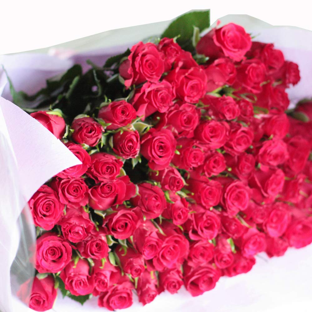 BisesFlower(ビズフラワー)バラ 花束 お祝い 77本 喜寿 赤 【安心のクール便出荷】薔薇 花 ローズ 家族 両親 記念日 お祝い 感謝 誕生日 プレゼント 生花 バラの花束 薔薇の花束