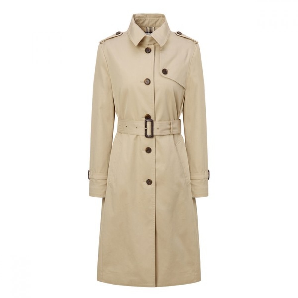 (ヘッジスレディース) 25SS シングルロングレングストレンチコートベージュ HSCO5BC21I2