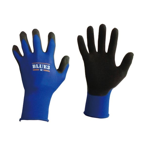 （まとめ）富士手袋工業 ブルースリー 天然ゴム手袋 18G M ブルー 9320-M 1双[x30]