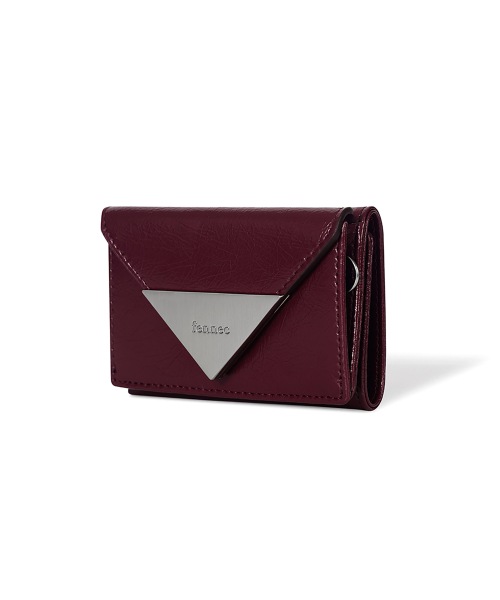 【FENNEC】 CRINKLE TRIANGLE TRIPLE WALLET - DEEP CHERRY 財布 正規品