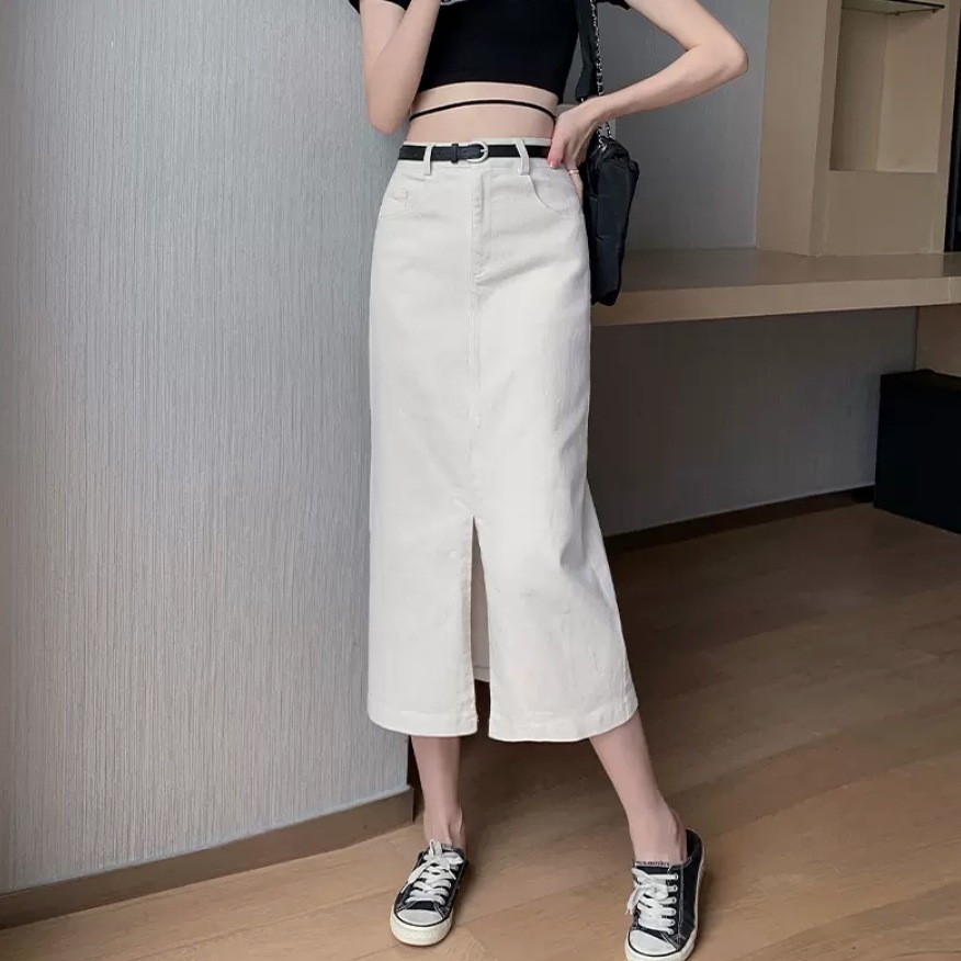 スカート デニムスカート ミモレ ミモレ丈 デニム かわいい 大人可愛い きれいめ シンプル カジュアル 大人 上品 おしゃれ お洒落 かっこいい レトロ 大人女子 こなれ感 個性的 クール 主役級