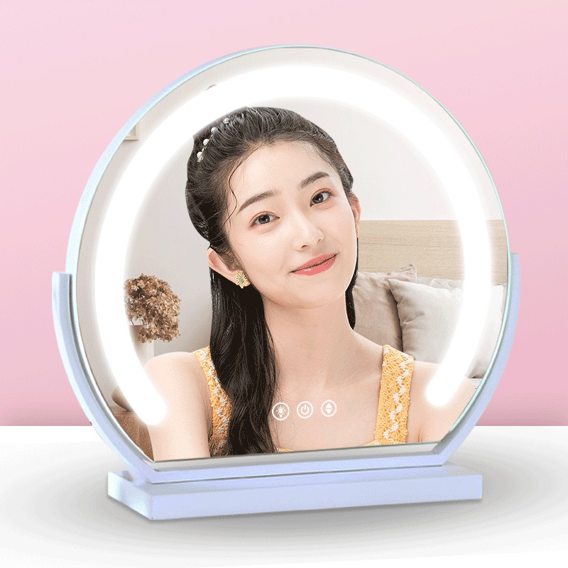 【PSE認証】新作無極調光発光びがんけしょうきょうデスクトップ家庭用寝室デスクトップLED付き化粧ミラーライト付き