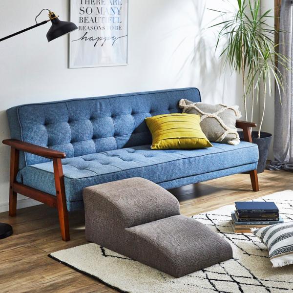 3色から選べる ドッグステップ 犬用 2段 階段 W40D81H35cm 引っ掻き傷に強い特殊生地