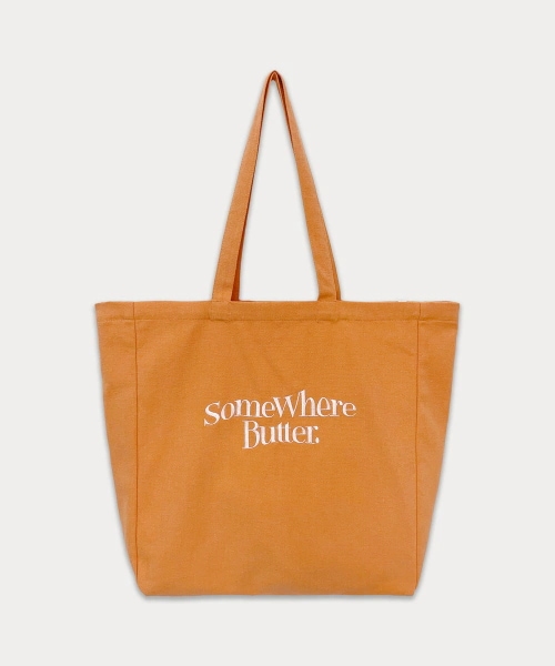 ★大人気★SOMEWHERE BUTTER★Wave logo eco bag★追跡可 ロゴ SOMEWHERE BUTTER.(サムウェアバター) エコバッグ