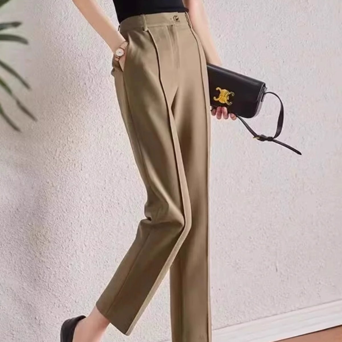 ボトムス パンツ ズボン クロップドパンツ ハイウエスト ポケット ワンプリーツ アンクル丈 かわいい 大人可愛い きれいめ シンプル 上品 おしゃれ かっこいい カジュアル こなれ感 個性的 ラフ