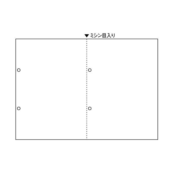 （まとめ）ダイオープリンティングスマイル用LBP用紙 A4汎用白紙 ヨコ2分割 4穴 CPA422YS 1箱（500枚） 2セット