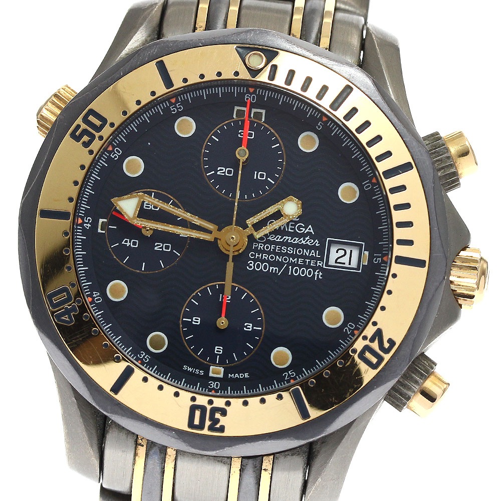 訳あり オメガ OMEGA 2296.80 シーマスター300 クロノグラフ 自動巻き メンズ _896224【中古】