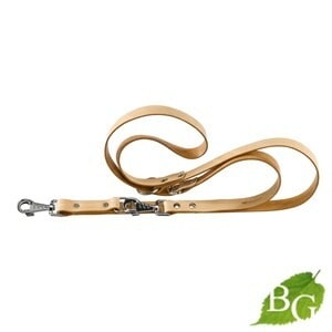 イタリアferplast社製 革 犬具 GA22/200 ナチュラル ロングリード2頭引き 犬 散歩