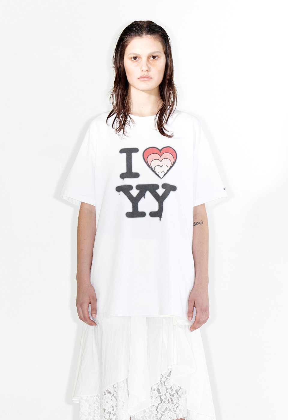 【OPEN Yy】 I LOVE YY BOX TEE : WHITE