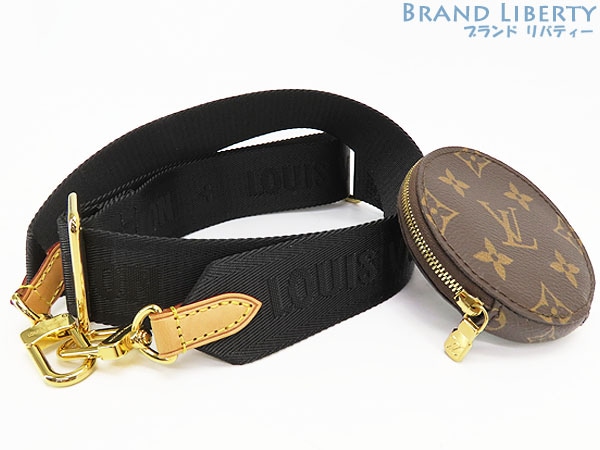 ほぼ新品ルイヴィトンモノグラムショルダーストラップ調整可能コインケース付きブラックJ02487